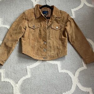 Jou Jou Camel  Suede Leather Jacket